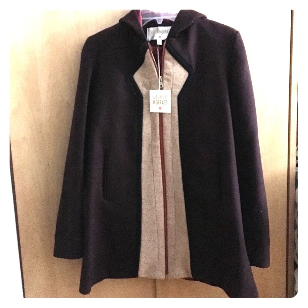 Lauren Moffatt Coat in maroon, NWT, size S